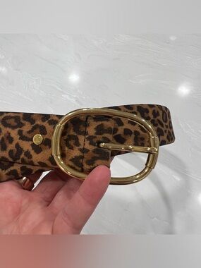 CHAPS Leopard Print Gold Buckle Women’s Belt Size Large